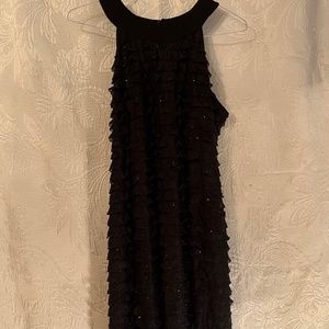 Joseph Ribkoff Black Halter Sequin Dress - Size 14